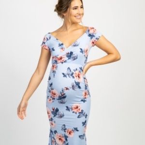 Pinkblush Maternity Blue Rose Wrap Maternity Photoshoot Gown